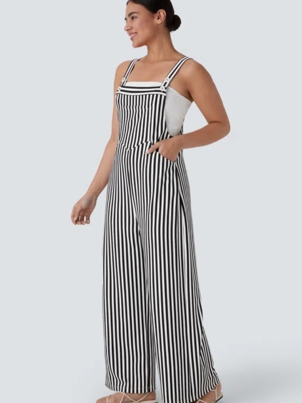 ✨ NWT Halara Stripe Waffle Overalls Jumpsuit ✨